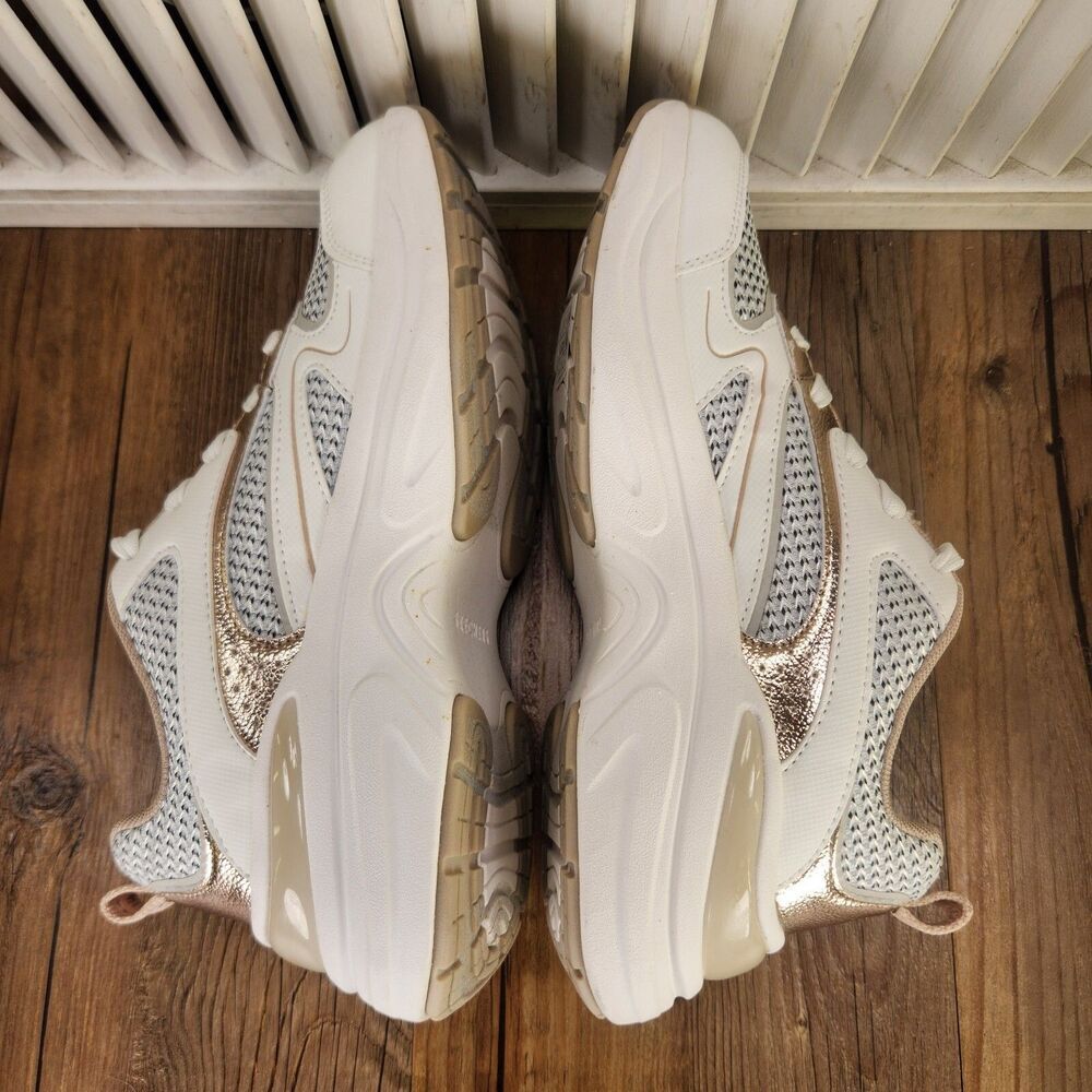 Skechers Street Hazel Metallic Womens Sz 7 White Gold Sport Walking Shoes 177566 - Picture 5 of 9